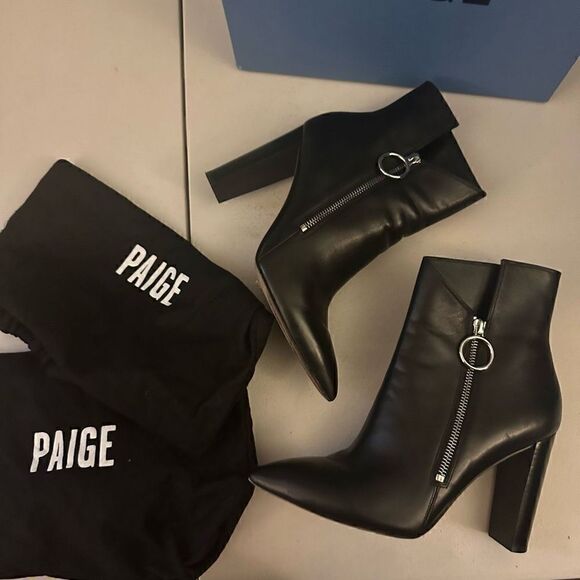 Paige Kate Black leather boot size 9 - Picture 2 of 7